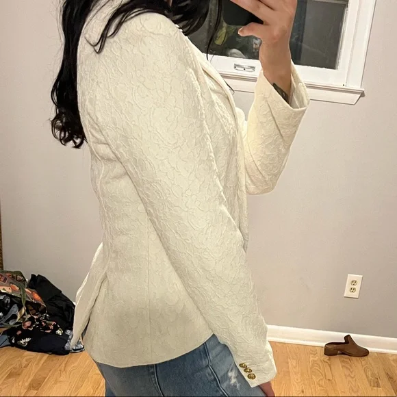 smythe off white floral lace jacquard blazer - Picture 2 of 13